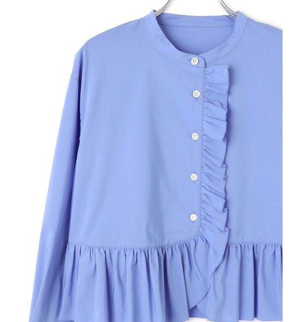 ADAM ET ROPE'「【サステナブル】ロングスリーブフリルブラウス」|シャツ・ブラウス|