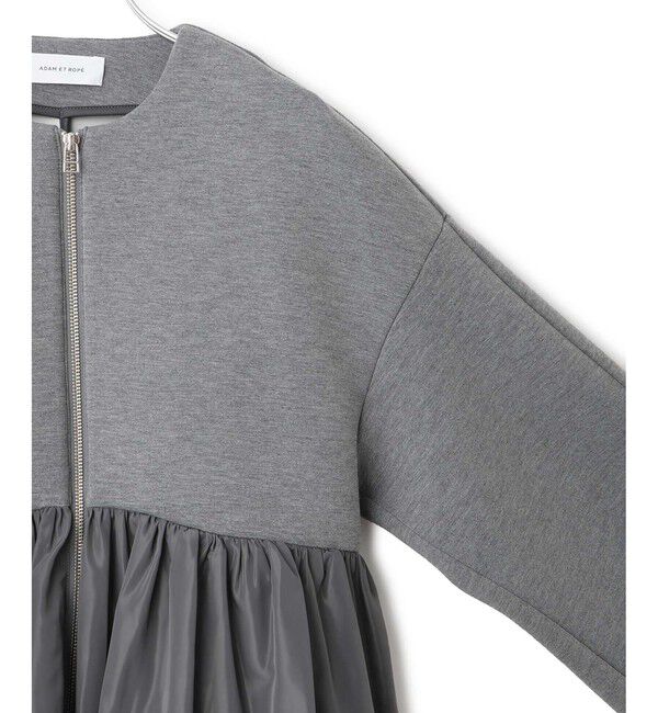 ADAM ET ROPE'「ダンボールタフタペプラムカットソーカーディガン」|カーディガン|