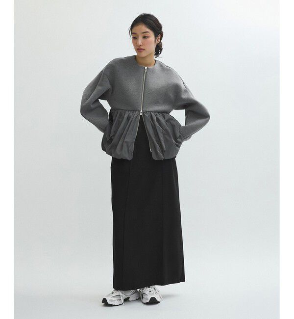 ADAM ET ROPE'「ダンボールタフタペプラムカットソーカーディガン」|カーディガン|