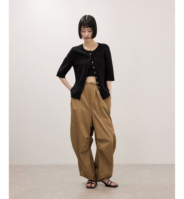 ADAM ET ROPE'「コットンパラシュートパンツ」|チノ|