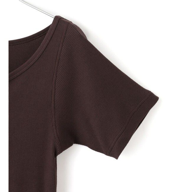 ADAM ET ROPE'「ハーフスリーブリブTシャツ」|Tシャツ・カットソー|
