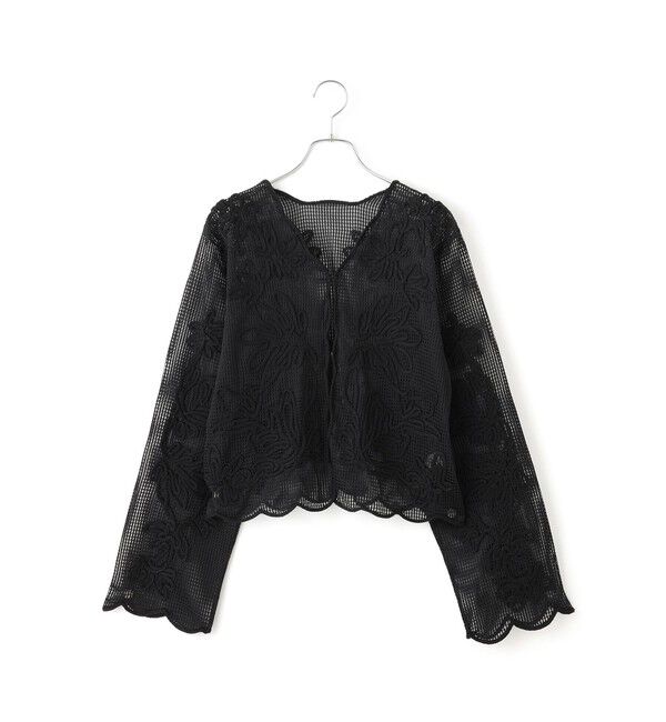 ADAM ET ROPE'「【WEB限定】メッシュエンブロイダリーカーディガン」|カーディガン|