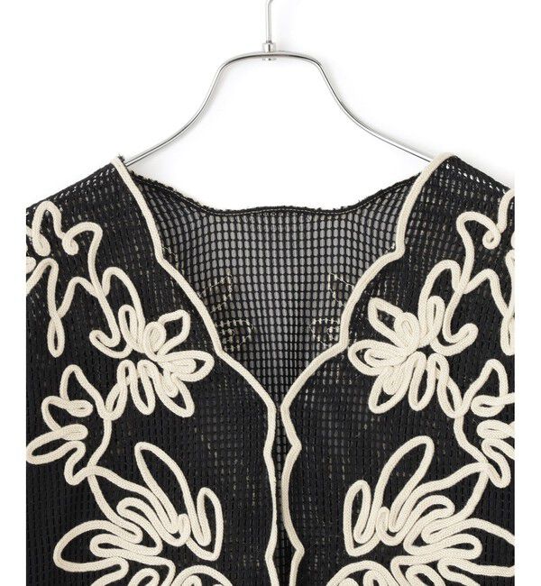 ADAM ET ROPE'「【WEB限定】メッシュエンブロイダリーカーディガン」|カーディガン|