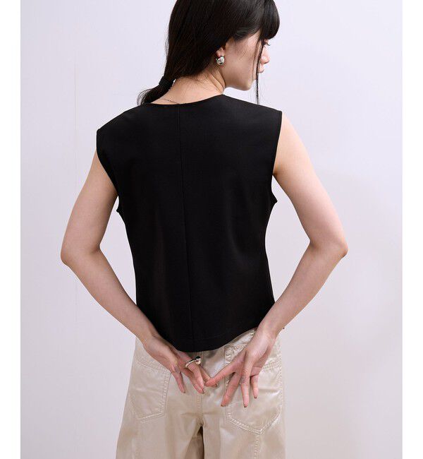 ADAM ET ROPE'「【WEB限定】・【定番】ラッフルコンビスリーブレストップス」|Tシャツ・カットソー|