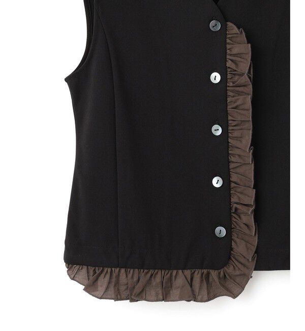 ADAM ET ROPE'「【WEB限定】・【定番】ラッフルコンビスリーブレストップス」|Tシャツ・カットソー|