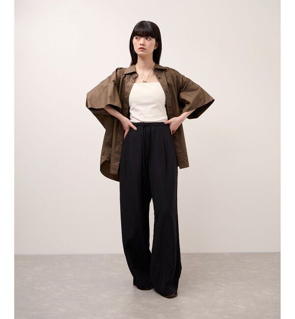 ADAM ET ROPE'「キュプラリネンMIXイージーパンツ」|チノ|