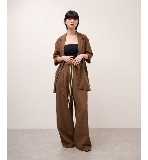 ADAM ET ROPE'「キュプラリネンMIXイージーパンツ」|チノ|