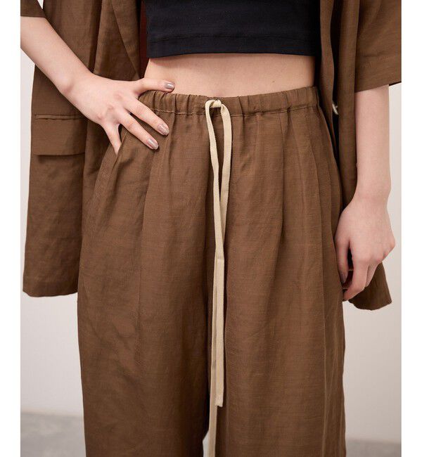 ADAM ET ROPE'「キュプラリネンMIXイージーパンツ」|チノ|