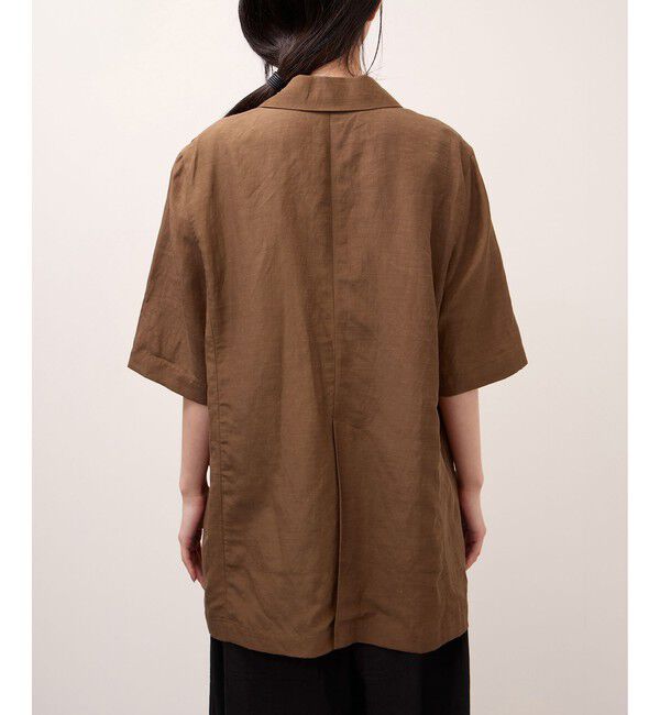 ADAM ET ROPE'「キュプラリネンMIXハーフスリーブジャケット」|テーラードジャケット|