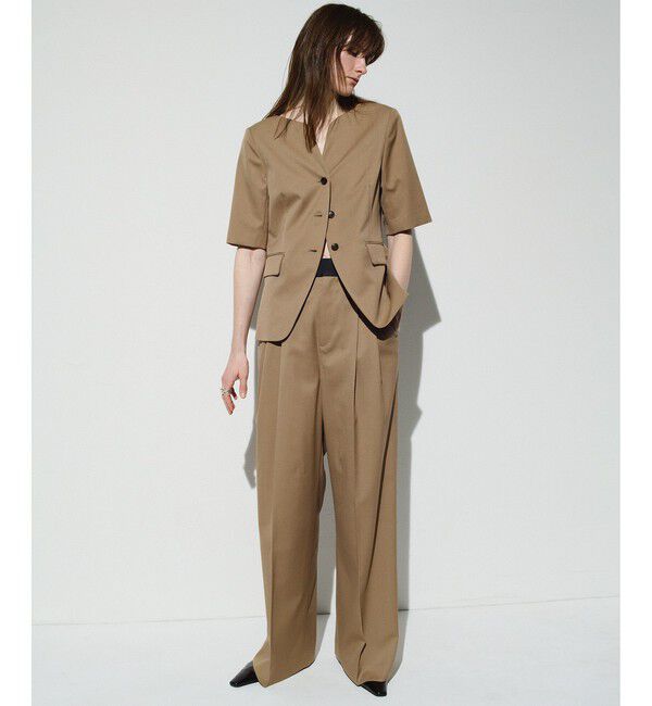 ADAM ET ROPE'「【EMOELLE】バイカラーベルトT/Wドレスパンツ」|チノ|