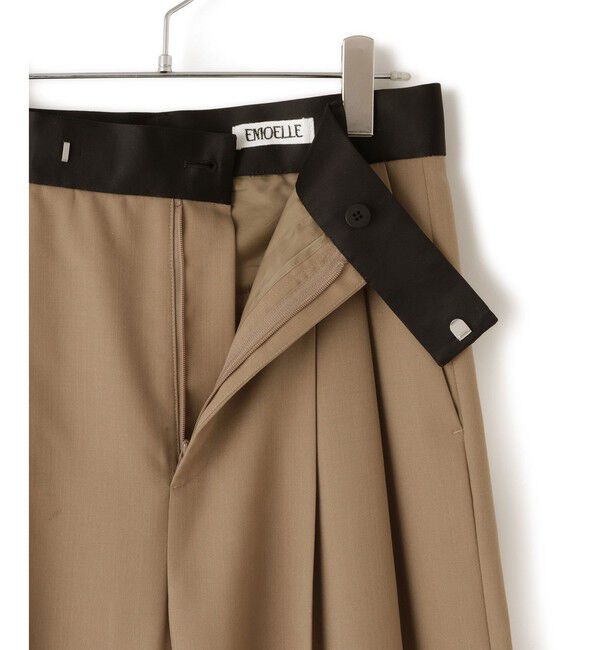 ADAM ET ROPE'「【EMOELLE】バイカラーベルトT/Wドレスパンツ」|チノ|