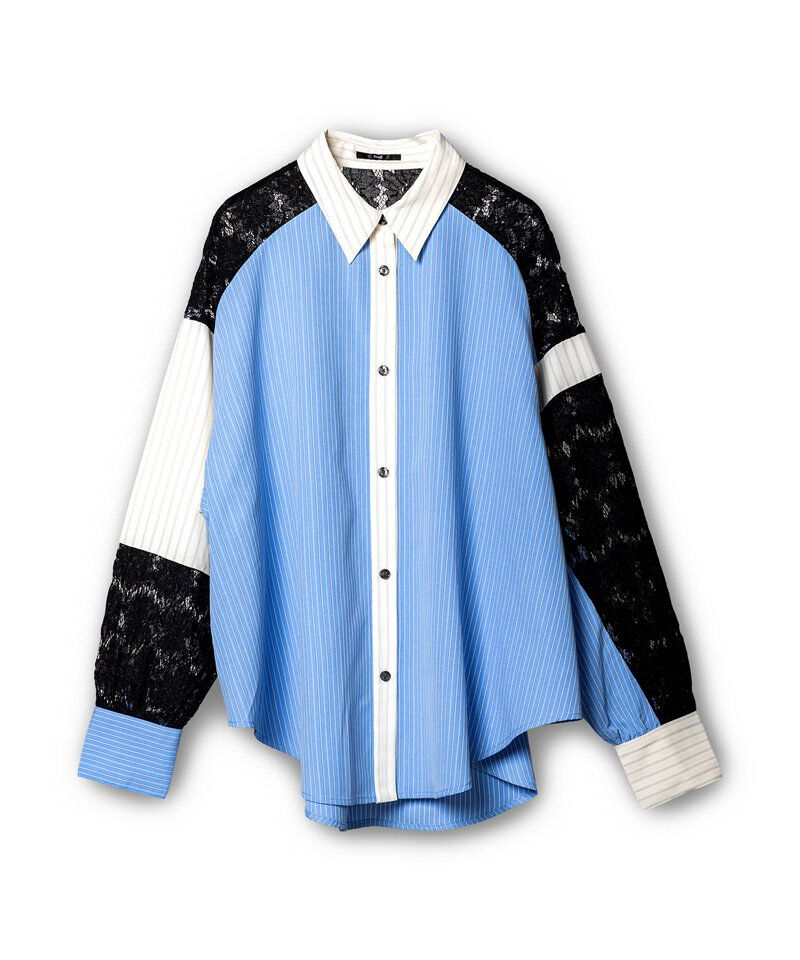  「レース切替シャツブラウス」|シャツ・ブラウス|