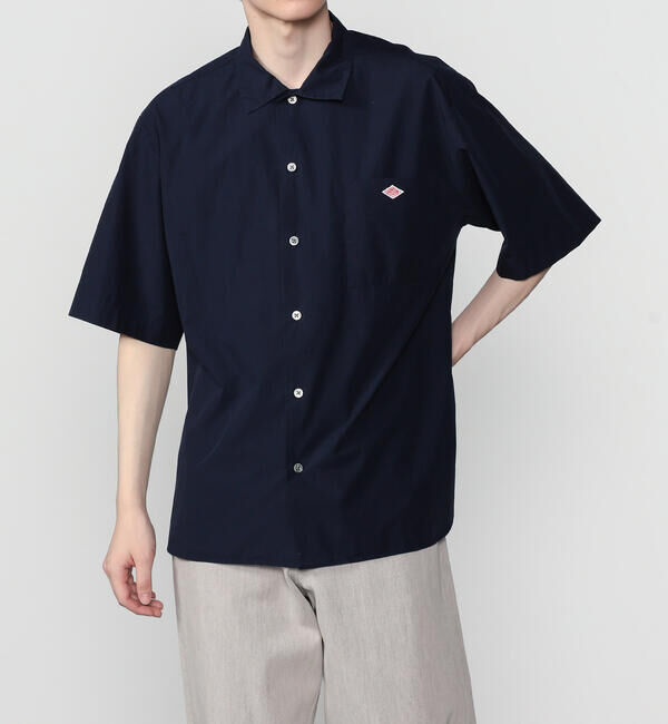 DANTON「DANTON | コットンポプリン 半袖ワークシャツ SOLID MEN」|シャツ・ブラウス|NAVY