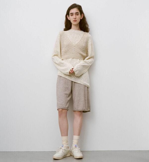 UNFIL「UNFIL | コットンシルク スラブヤーン ボトルネックプルオーバー WOMEN」|ニット・セーター|