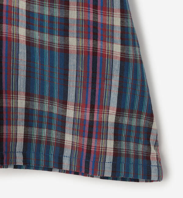  「INDIA INDUSTRY | マドラスチェック カフタンシャツ WOMEN」|シャツ・ブラウス|