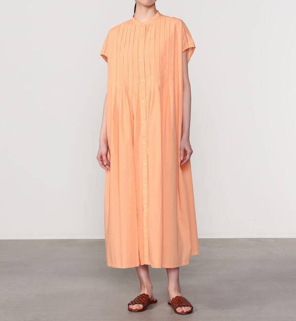  「INDIA INDUSTRY | コットンポプリン ピンタックシャツワンピース WOMEN」|ワンピース|