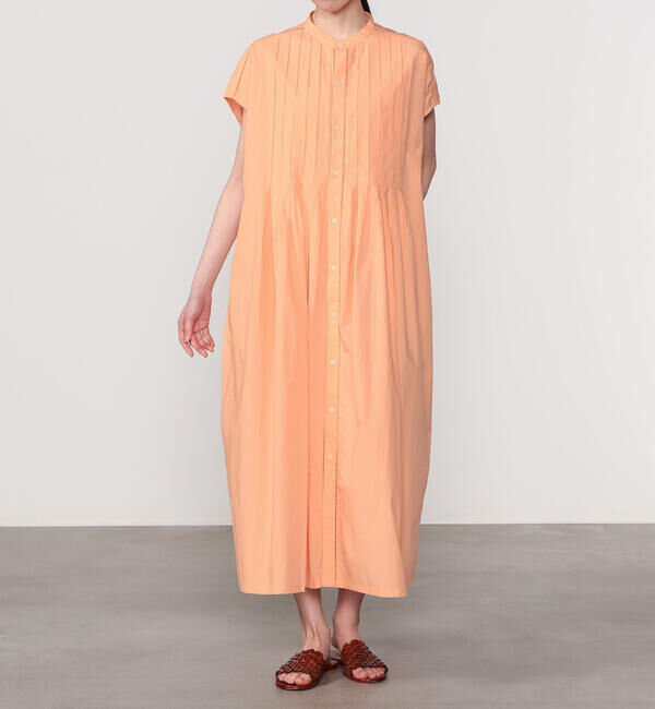  「INDIA INDUSTRY | コットンポプリン ピンタックシャツワンピース WOMEN」|ワンピース|