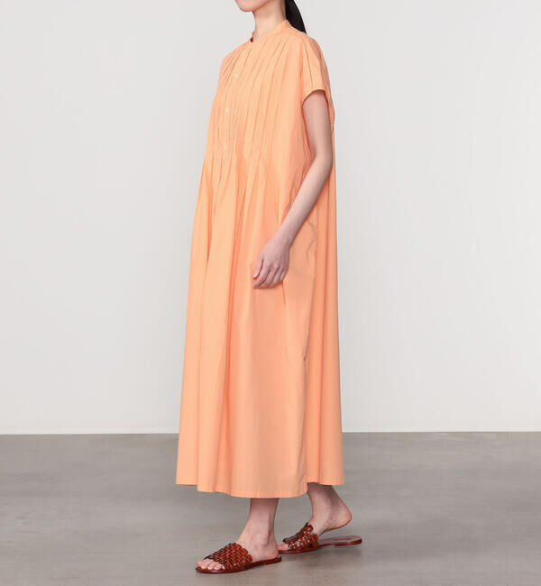  「INDIA INDUSTRY | コットンポプリン ピンタックシャツワンピース WOMEN」|ワンピース|