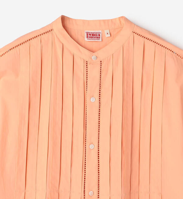  「INDIA INDUSTRY | コットンポプリン ピンタックシャツワンピース WOMEN」|ワンピース|