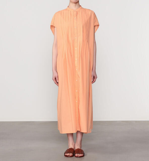  「INDIA INDUSTRY | コットンポプリン ピンタックシャツワンピース WOMEN」|ワンピース|