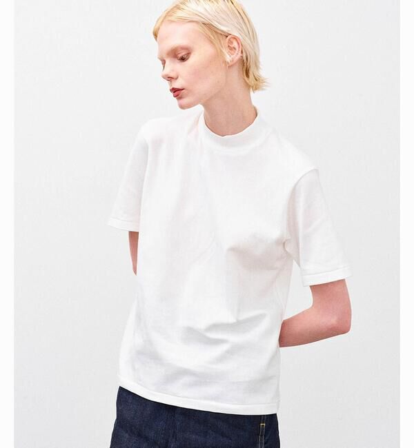 「ANATOMICA | モックネック Tシャツ WOMEN」|Tシャツ・カットソー|WHITE