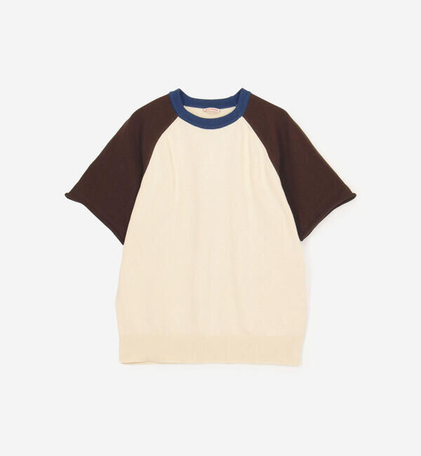  「RYE TENDER | コットン ラグランスリーブTシャツ WOMEN」|ニット・セーター|BROWN系1