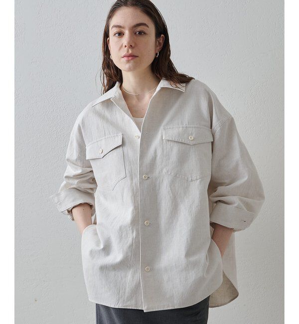 Drawing Numbers「【Drawing Numbers】コットンリネンデニムシャツ」|シャツ・ブラウス|