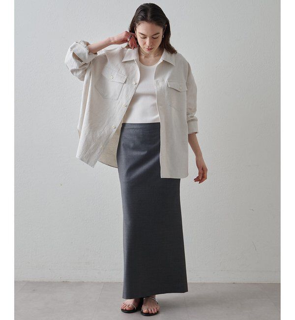 Drawing Numbers「【Drawing Numbers】コットンリネンデニムシャツ」|シャツ・ブラウス|