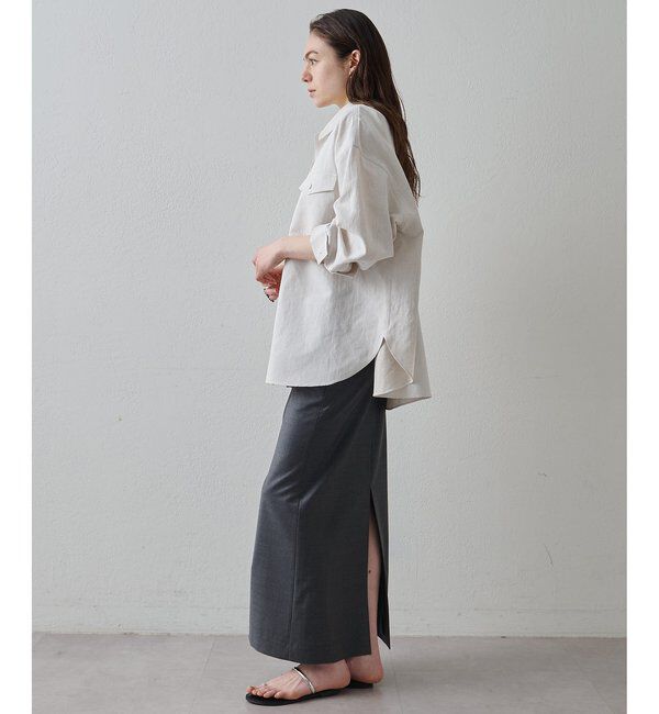 Drawing Numbers「【Drawing Numbers】コットンリネンデニムシャツ」|シャツ・ブラウス|