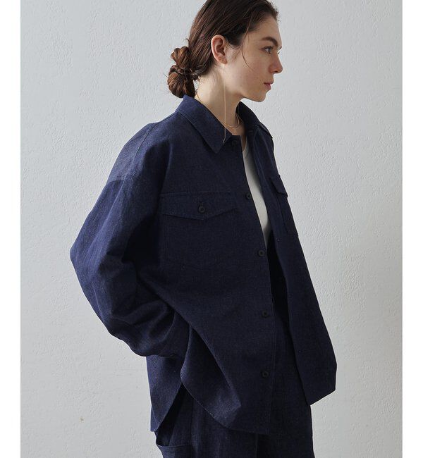 Drawing Numbers「【Drawing Numbers】コットンリネンデニムシャツ」|シャツ・ブラウス|