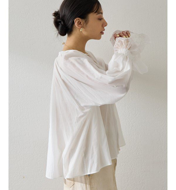  「コットンレースブラウス」|シャツ・ブラウス|