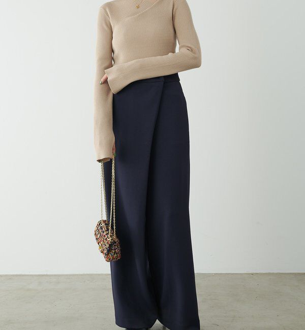  「デザインネックリブニット」|ニット・セーター|