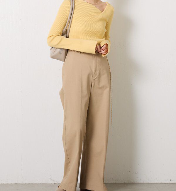  「デザインネックリブニット」|ニット・セーター|