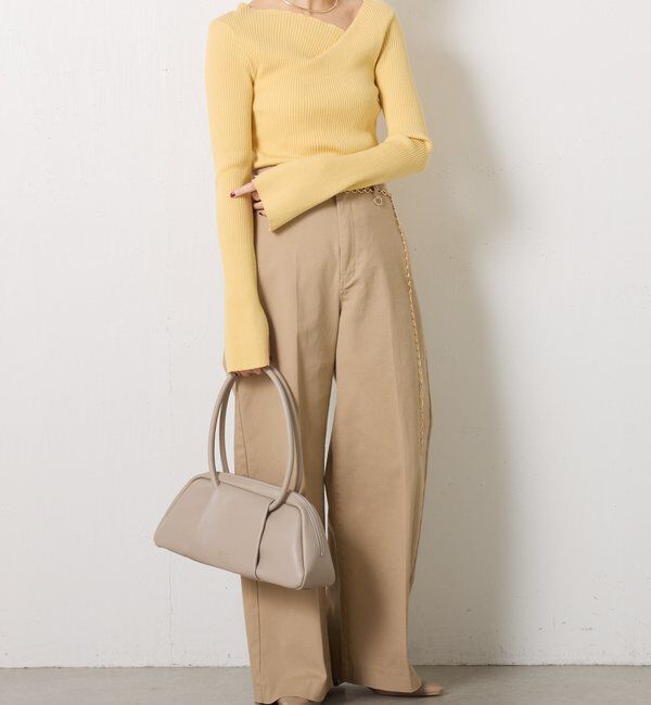  「デザインネックリブニット」|ニット・セーター|