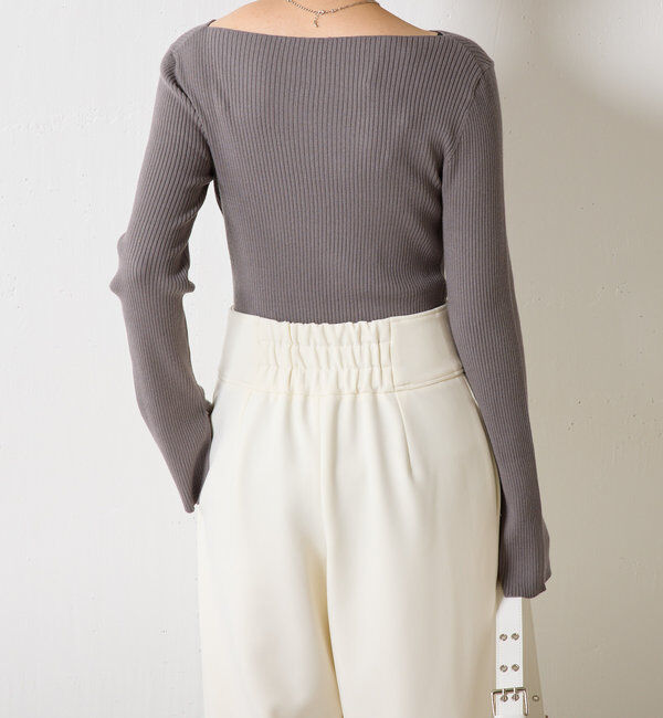  「デザインネックリブニット」|ニット・セーター|