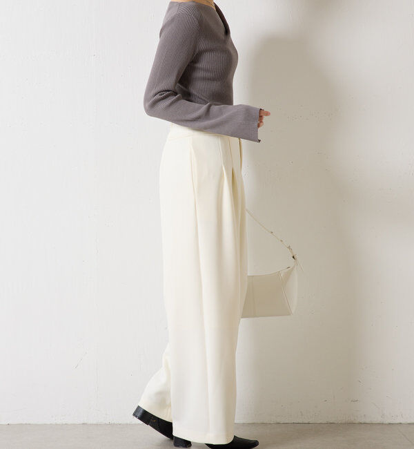  「デザインネックリブニット」|ニット・セーター|