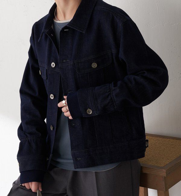 「Q.anos ストレッチリブデニムジャケット」|デニムジャケット|