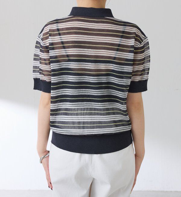  「シアーボーダーポロニット」|ニット・セーター|
