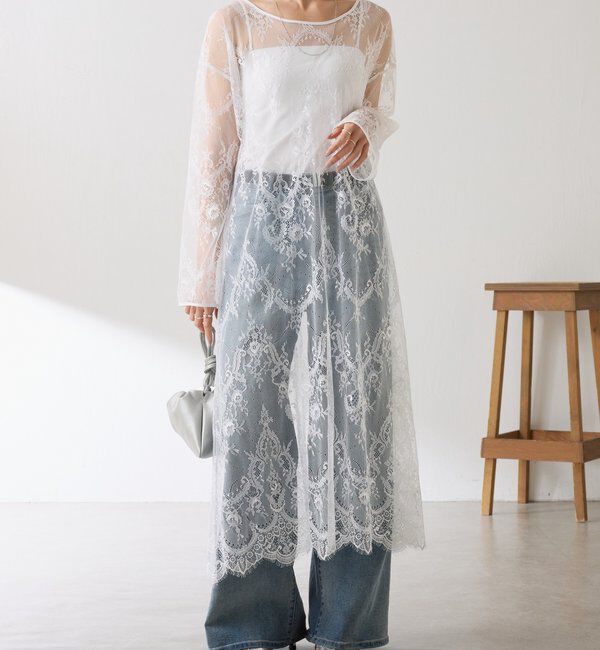  「【Nuel/ヌエル】 レースレイヤードワンピース」|ワンピース|