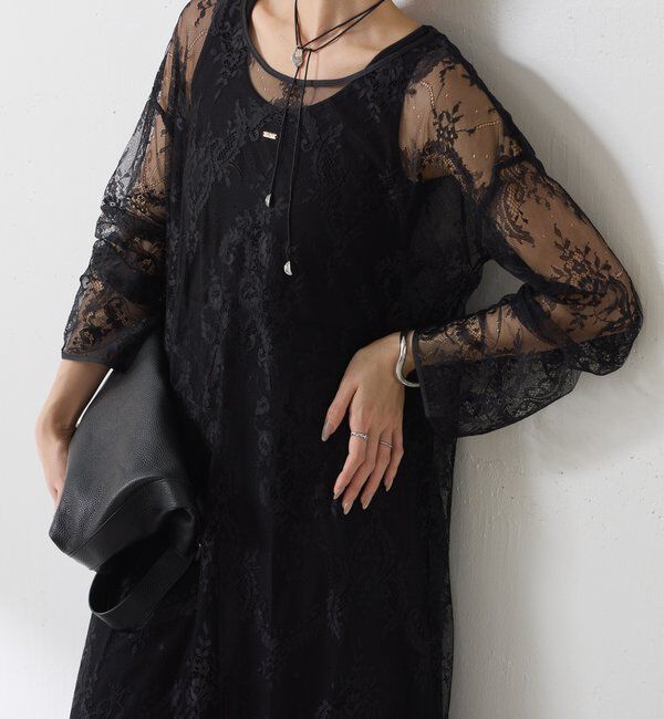  「【Nuel/ヌエル】 レースレイヤードワンピース」|ワンピース|