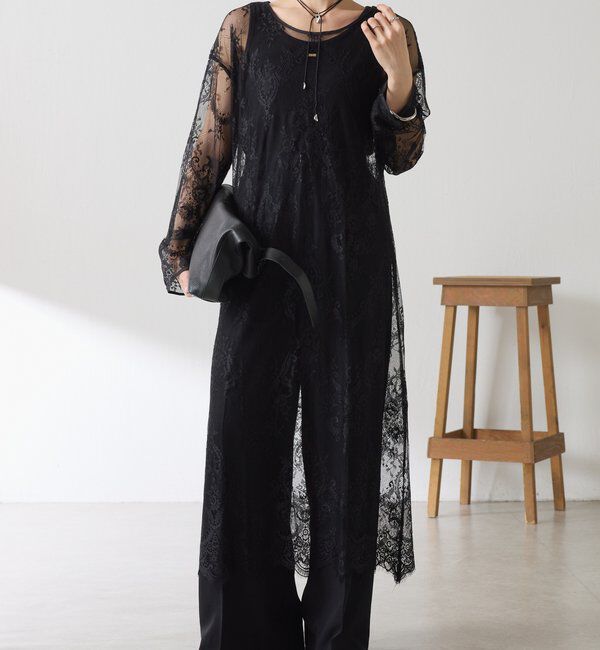  「【Nuel/ヌエル】 レースレイヤードワンピース」|ワンピース|