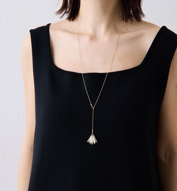  「【PAPILLONNER/パピヨネ】ビーズフリンジYネックレス」|ネックレス|