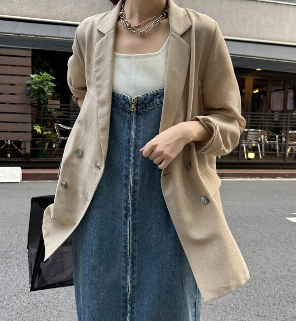  「【ウォッシャブル】シアーダブルジャケット」|テーラードジャケット|