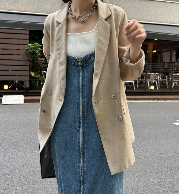  「【ウォッシャブル】シアーダブルジャケット」|テーラードジャケット|