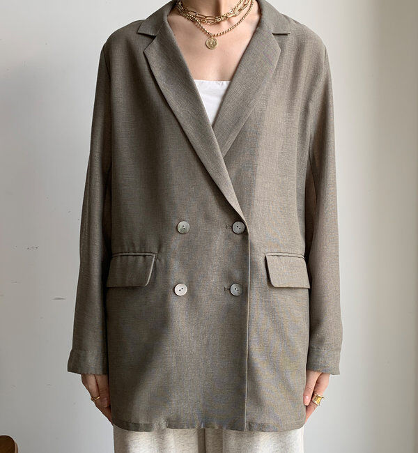  「【ウォッシャブル】シアーダブルジャケット」|テーラードジャケット|