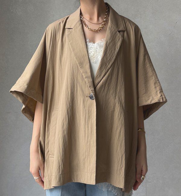  「【WEB限定】ポンチョテーラードジャケット」|テーラードジャケット|