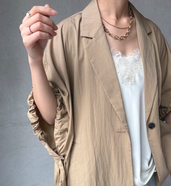  「【WEB限定】ポンチョテーラードジャケット」|テーラードジャケット|