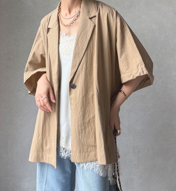  「【WEB限定】ポンチョテーラードジャケット」|テーラードジャケット|