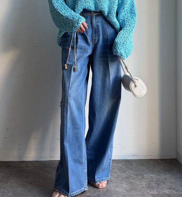  「ダメージワイドデニム」|デニム|