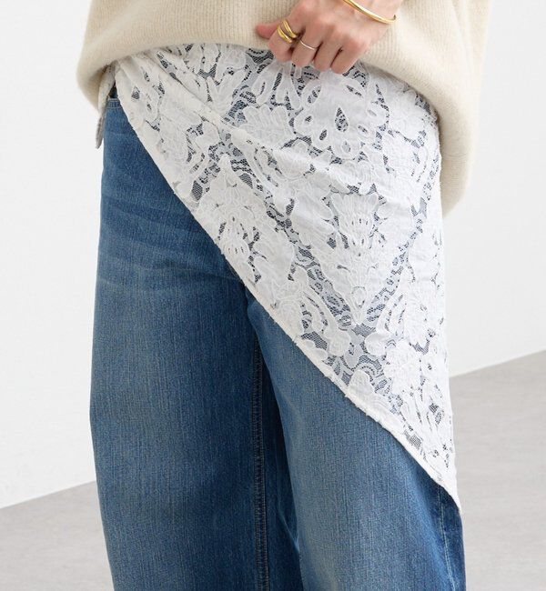  「【a Nice （ア ・ニース）】クラフトレースストール」|ストール|オフホワイト